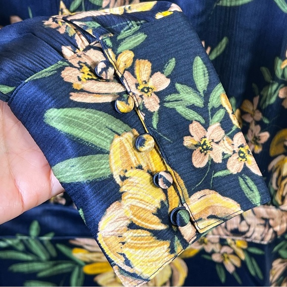 Jessica Simpson Blue A-line Long Sleeve Wrap Dress - Picture 4 of 9